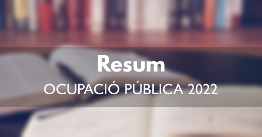 Novetats en reducció de temporalitat en ocupacio oublica Llado Grup